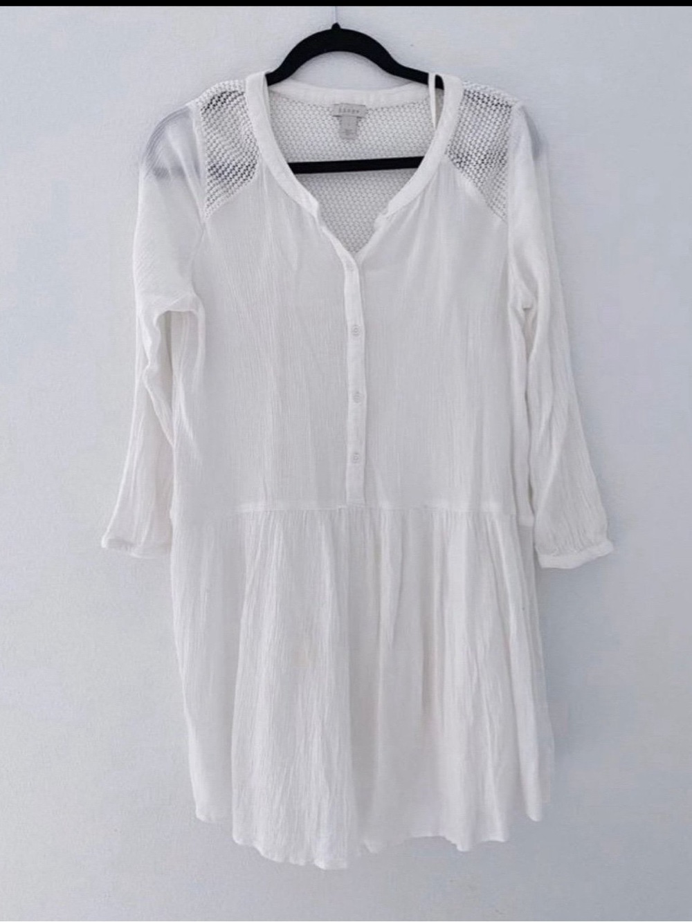 Nordstrom Hinge women's white boho style drop waist summer dress size small
